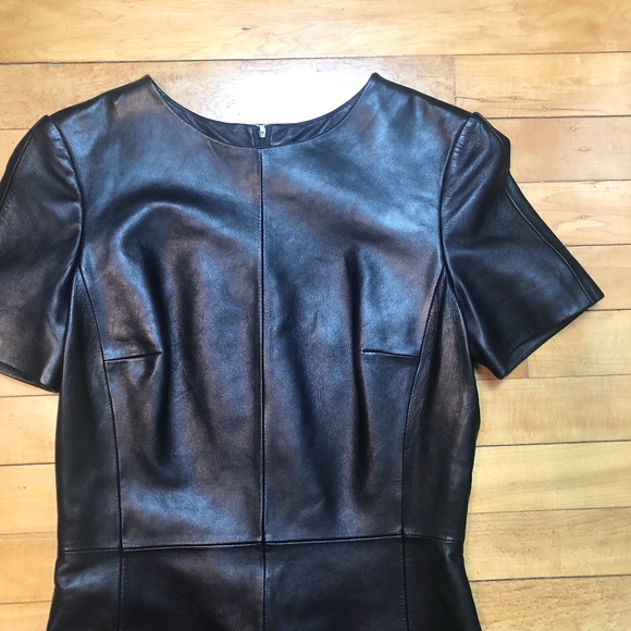 Antonio Melani Black Leather Farrell Sheath Dress - Picture 3 of 6